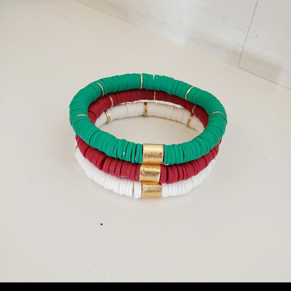 Holiday Vinyl Disc Bracelet Stack